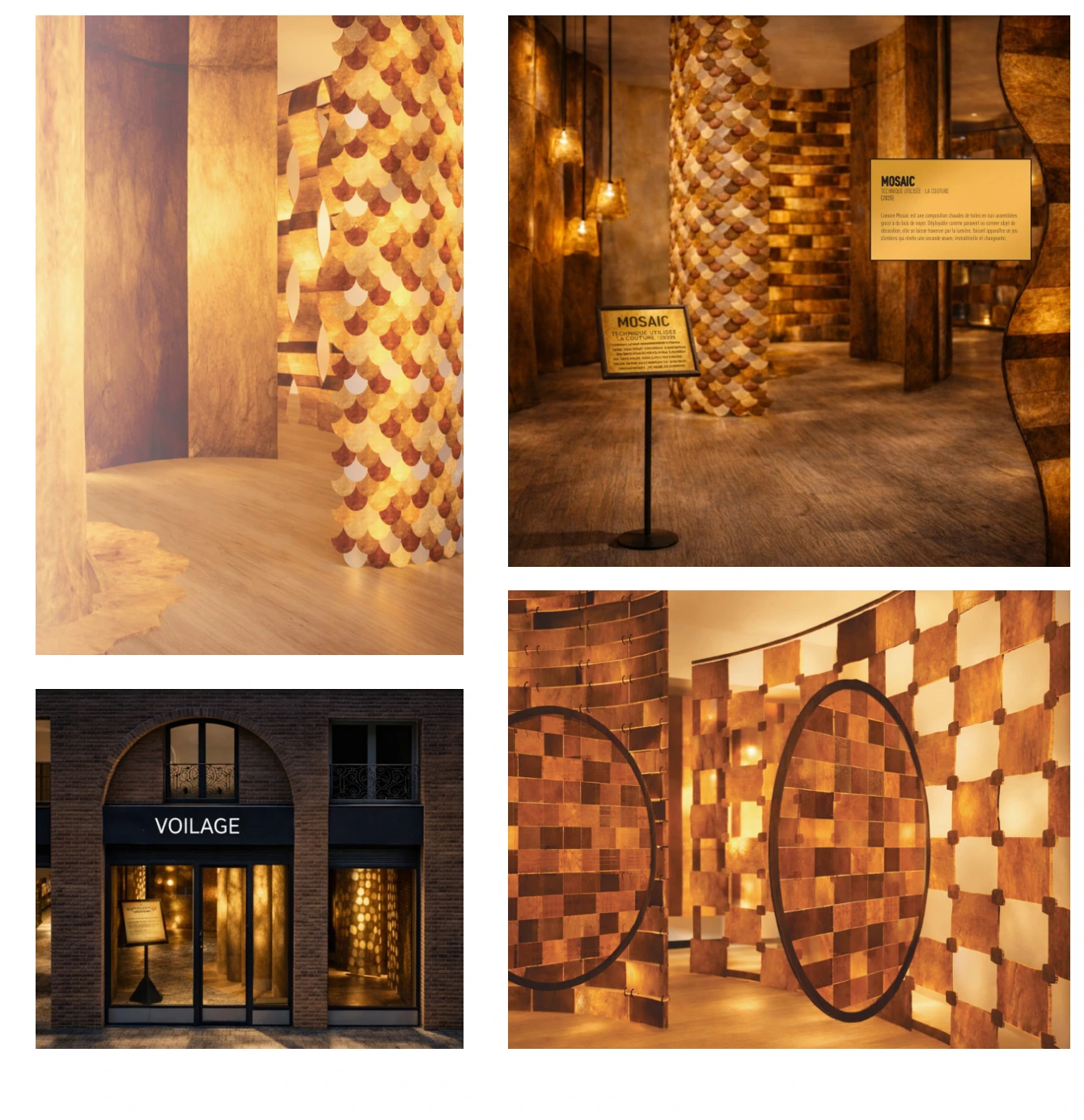 Perspectives extérieures et intérieures du pop-up store Voilage à Toulouse